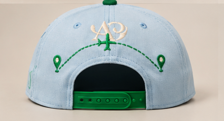 ANOMALOUS PASSPORT SNAPBACK — SKY / KELLY GREEN