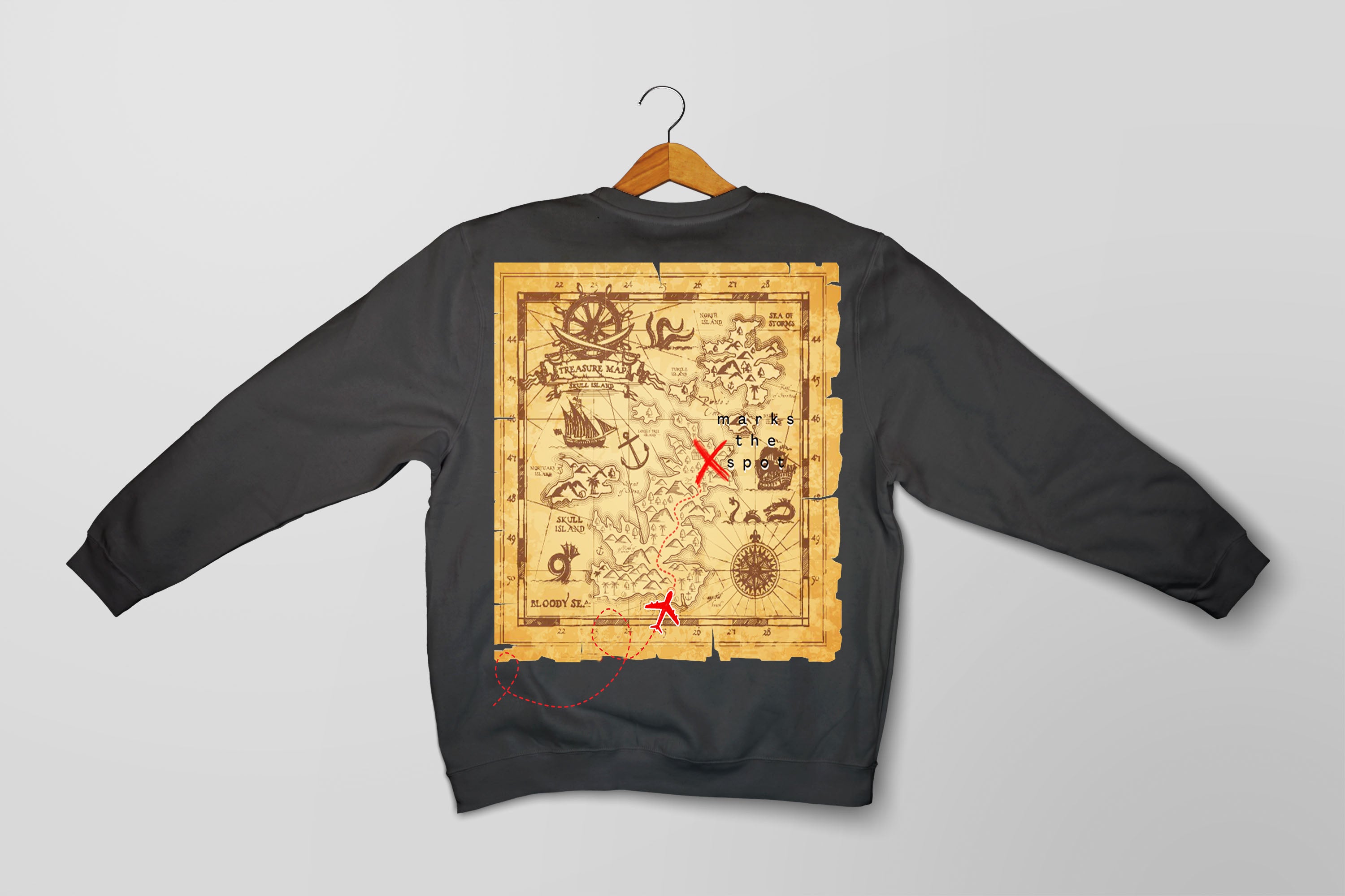"X" Marks The Spot Crewneck - Black